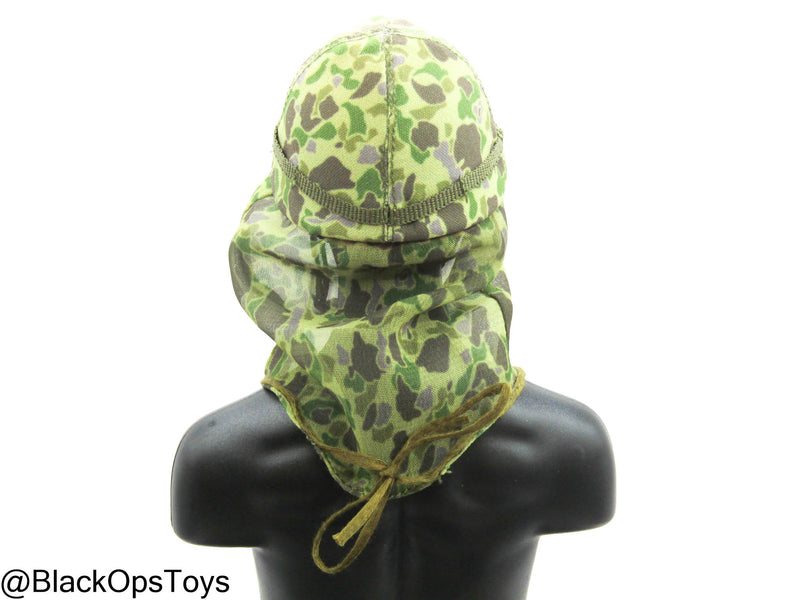 Load image into Gallery viewer, Vietnam War - USMC In Hue - Metal Helmet w/Duck Hunter Mosquito Cover
