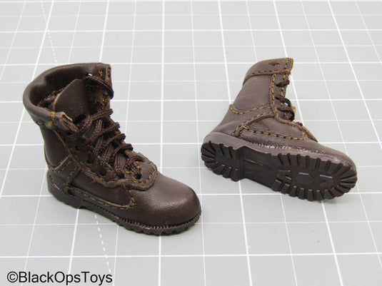 Brown Combat Boots (Foot Type)