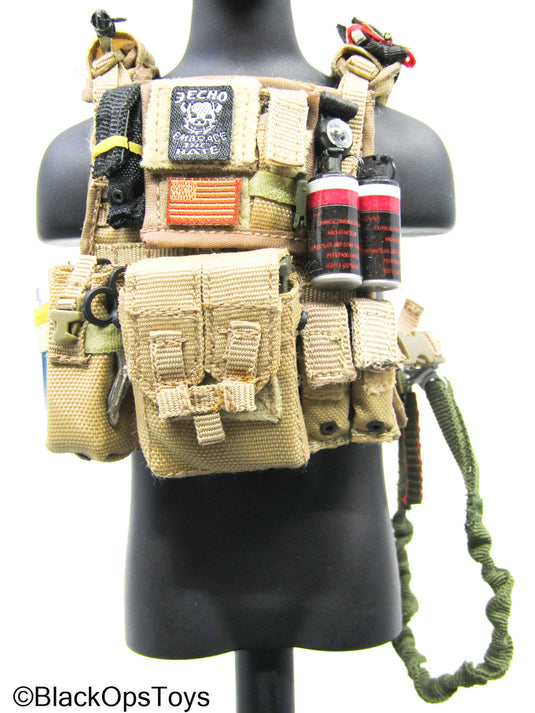 Tan MOLLE Plate Carrier Vest w/AOR1 Backpack & Gear Set