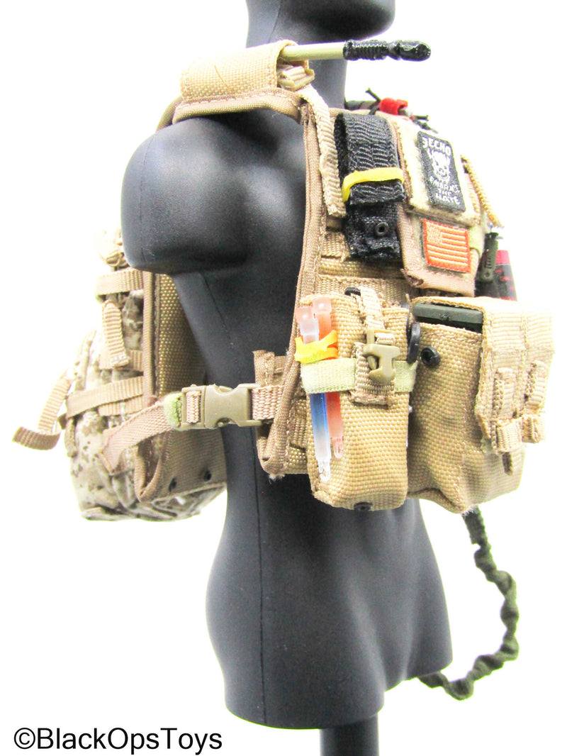 Load image into Gallery viewer, Tan MOLLE Plate Carrier Vest w/AOR1 Backpack &amp; Gear Set
