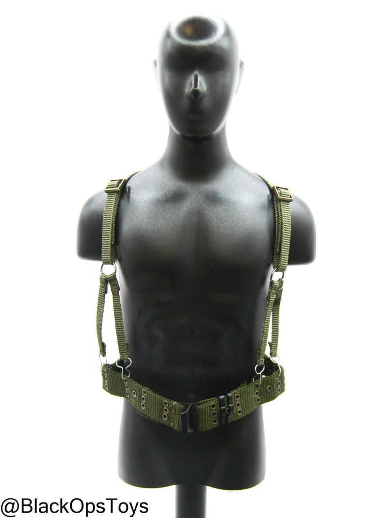 Load image into Gallery viewer, Vietnam War - USMC In Hue - OD Green Rivet Belt w/Harness
