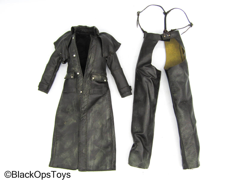 Load image into Gallery viewer, Goddess of Wilderness - Shadi - Leather-Like Long Coat w/Chaps
