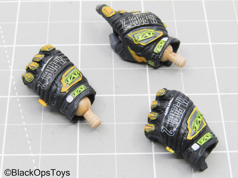 Load image into Gallery viewer, Black &amp; Yellow Gloved Hands (x3) w/Pegs
