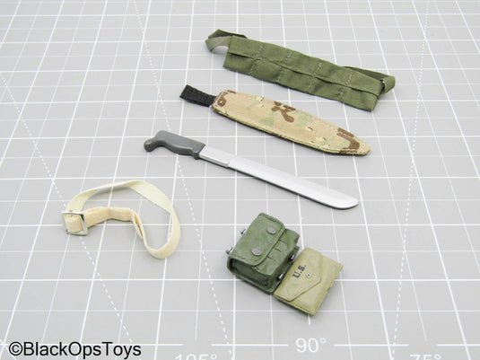 Vietnam Era Bandoleer w/Machete, & Pouch Set