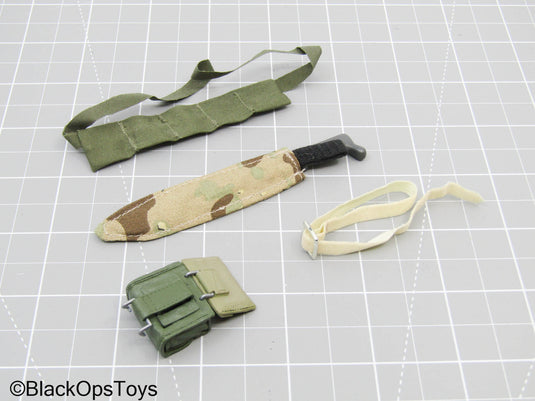 Vietnam Era Bandoleer w/Machete, & Pouch Set