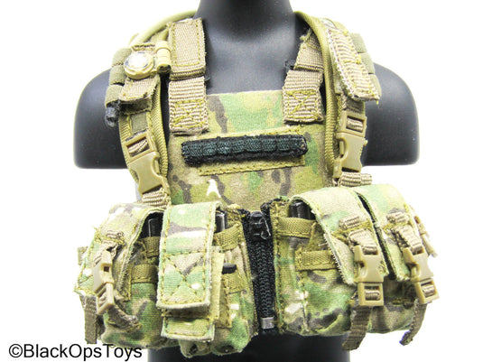Multicam Camo Plate Carrier Vest w/Chest RIg & Tactical Backpack