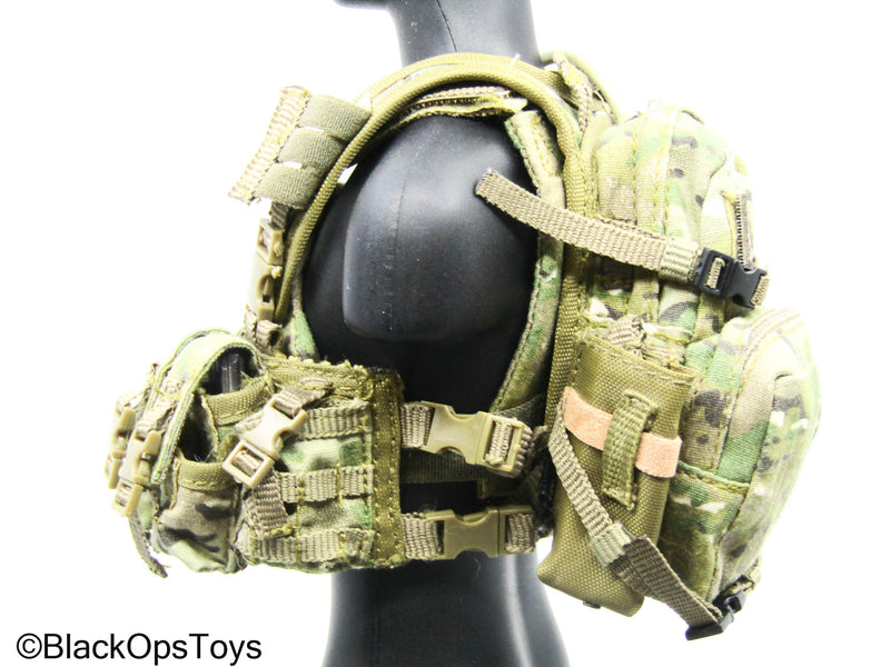 Load image into Gallery viewer, Multicam Camo Plate Carrier Vest w/Chest RIg &amp; Tactical Backpack
