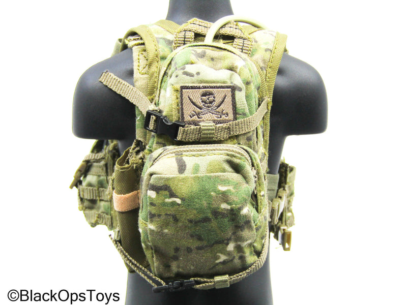 Load image into Gallery viewer, Multicam Camo Plate Carrier Vest w/Chest RIg &amp; Tactical Backpack
