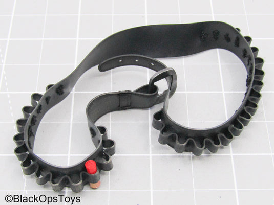 Black Shell Holder Belt w/Red Shotgun Round