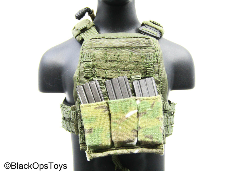 Load image into Gallery viewer, OD Green MOLLE Plate Carrier Vest w/Pouch, Rope, &amp; Mag Set
