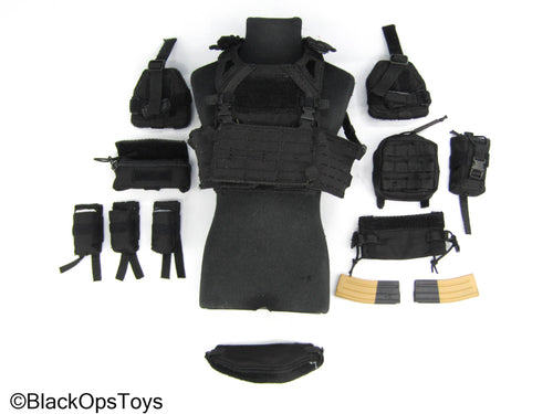 Extreme Zone Gaius Task - Black MOLLE Chest Rig w/Backpack & Pouches