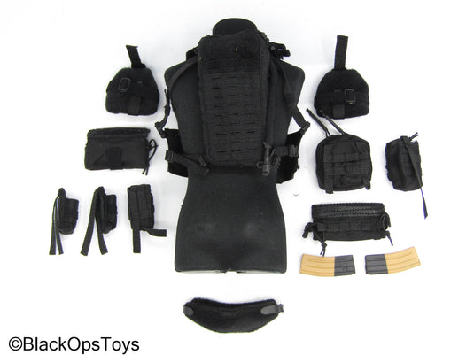 Extreme Zone Gaius Task - Black MOLLE Chest Rig w/Backpack & Pouches