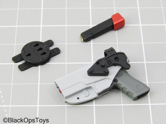 Grey Pistol w/Grey MOLLE Holster (READ DESC)