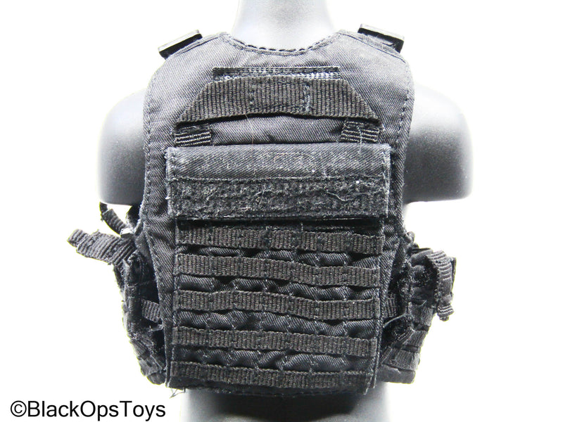 Load image into Gallery viewer, Black MOLLE Plate Carrier Vest w/Pouch Set
