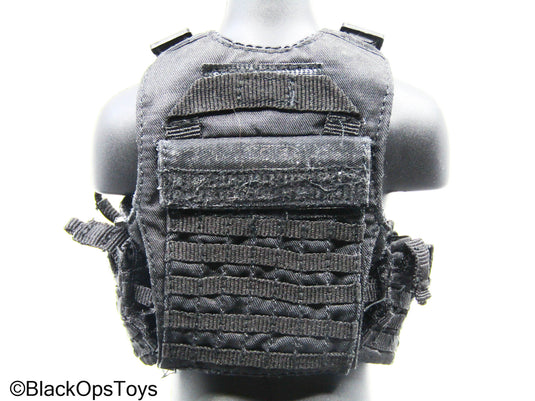 Black MOLLE Plate Carrier Vest w/Pouch Set