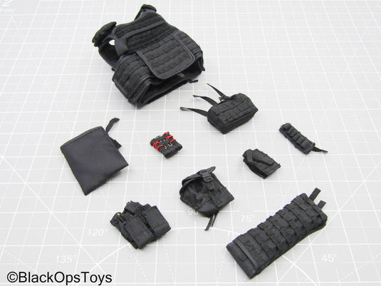 Black MOLLE Plate Carrier Vest w/Pouch Set (Soldier Story)