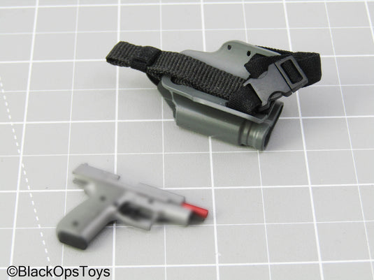 9mm Pistol w/Left-Handed Drop Leg Holster (Easy & Simple)