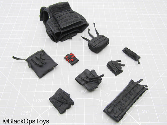 Black MOLLE Plate Carrier Vest w/Pouch Set (Soldier Story)