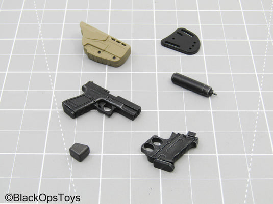 Modified Pistol w/Holster, & Suppressor