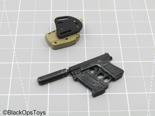Modified Pistol w/Holster, & Suppressor