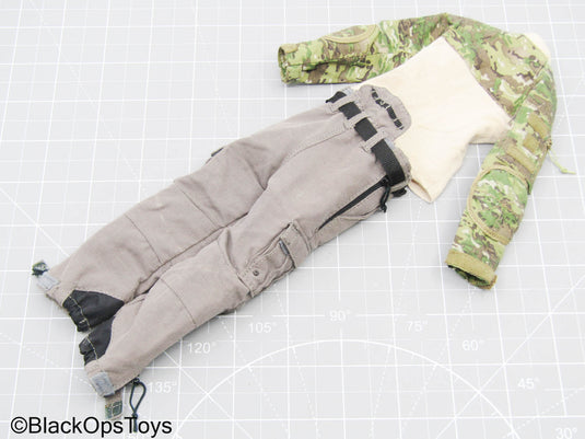 Multicam Camo Long Sleeve Shirt w/Grey Pants & Black Belt