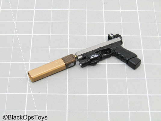 Pistol w/ Scope, Tac Light, & Suppressor