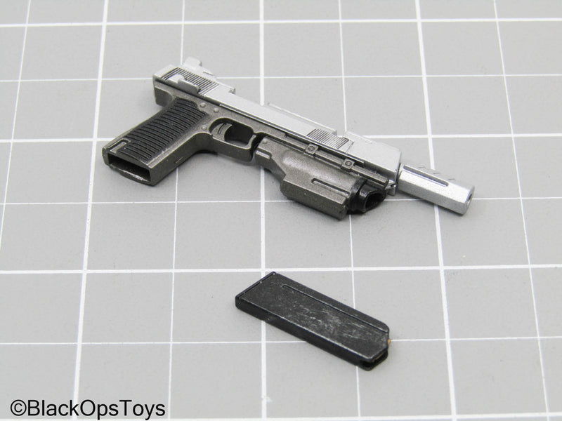 Load image into Gallery viewer, Modified Pistol w/Tac Light, &amp; Suppressor (Hot Toys)
