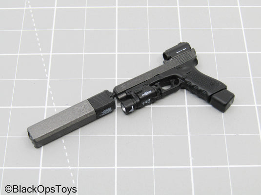 Pistol w/Tac Light, Suppressor, & Red Dot Sight