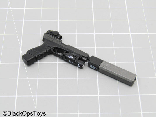 Pistol w/Tac Light, Suppressor, & Red Dot Sight