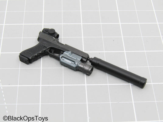 Pistol w/Tac Light, Suppressor, & Red Dot Sight