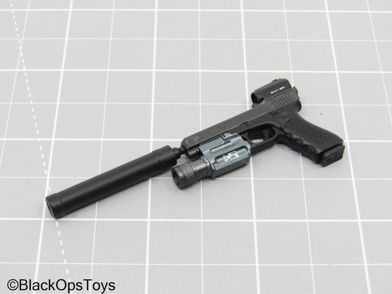 Load image into Gallery viewer, Pistol w/Tac Light, Suppressor, &amp; Red Dot Sight
