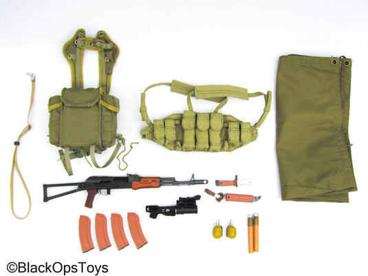 Russian USSR Spetsnaz - Chest Rig w/Backpack & AK-47 Rifle Set