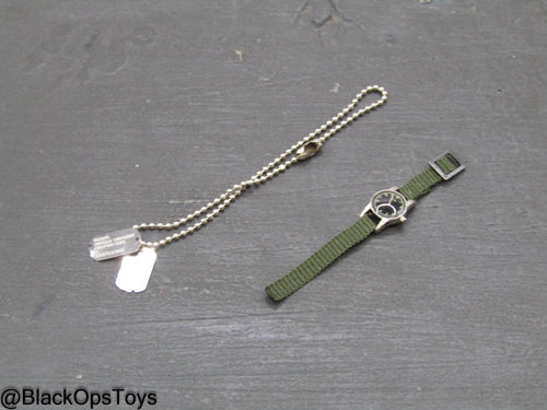 Vietnam US Army Lt. Col. Moore - Dog Tags & Watch Set