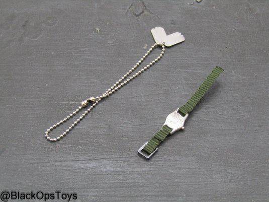 Vietnam US Army Lt. Col. Moore - Dog Tags & Watch Set