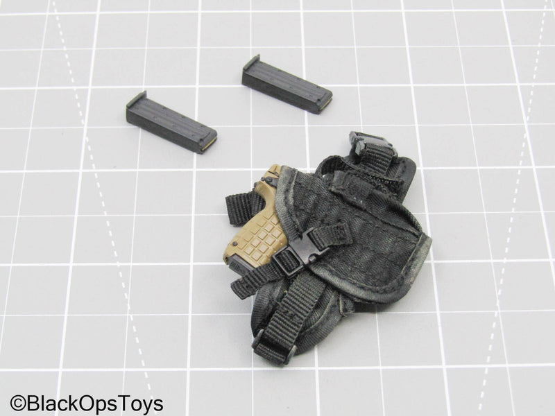 Load image into Gallery viewer, Tan Pistol w/Drop Leg Holster, &amp; Magazine Set

