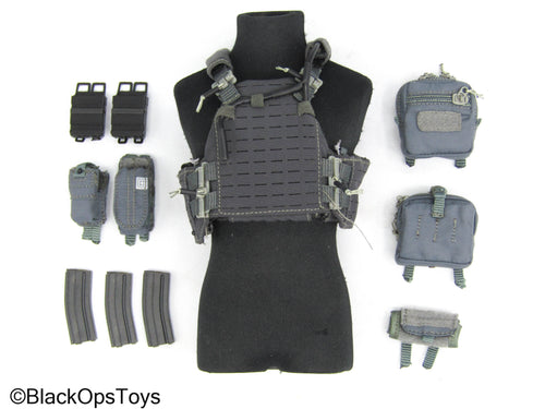 Dutch DSI Grenade Launcher Ver - Grey MOLLE Plate Carrier Vest w/Pouches