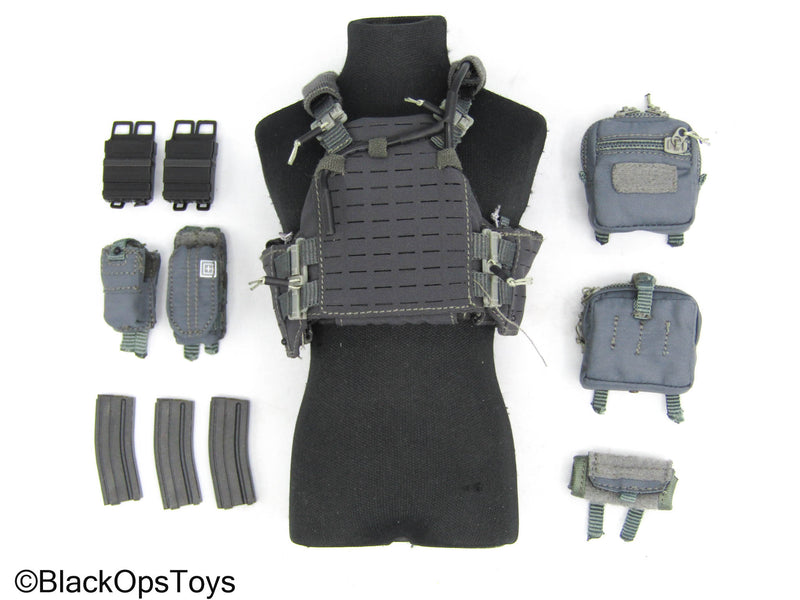 Load image into Gallery viewer, Dutch DSI Grenade Launcher Ver - Grey MOLLE Plate Carrier Vest w/Pouches
