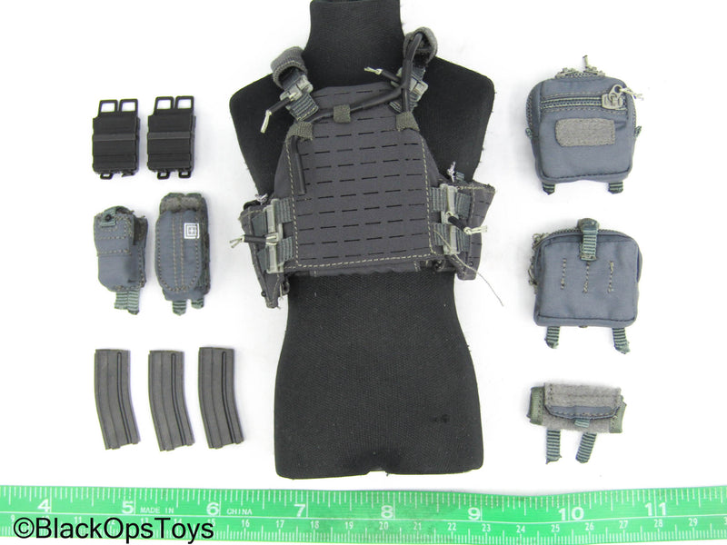 Load image into Gallery viewer, Dutch DSI Grenade Launcher Ver - Grey MOLLE Plate Carrier Vest w/Pouches
