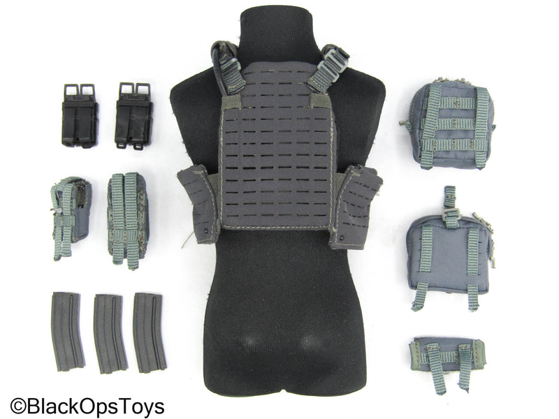 Load image into Gallery viewer, Dutch DSI Grenade Launcher Ver - Grey MOLLE Plate Carrier Vest w/Pouches
