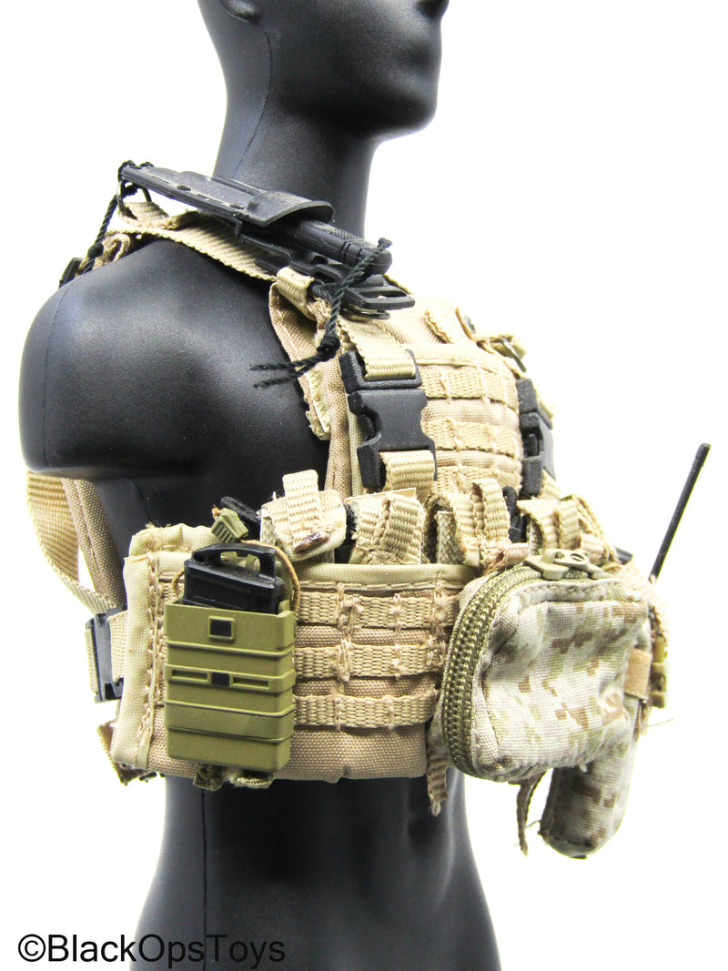 Load image into Gallery viewer, AOR1 MOLLE Camo Plate Carrier Vest w/Black Radio &amp; Gear Set

