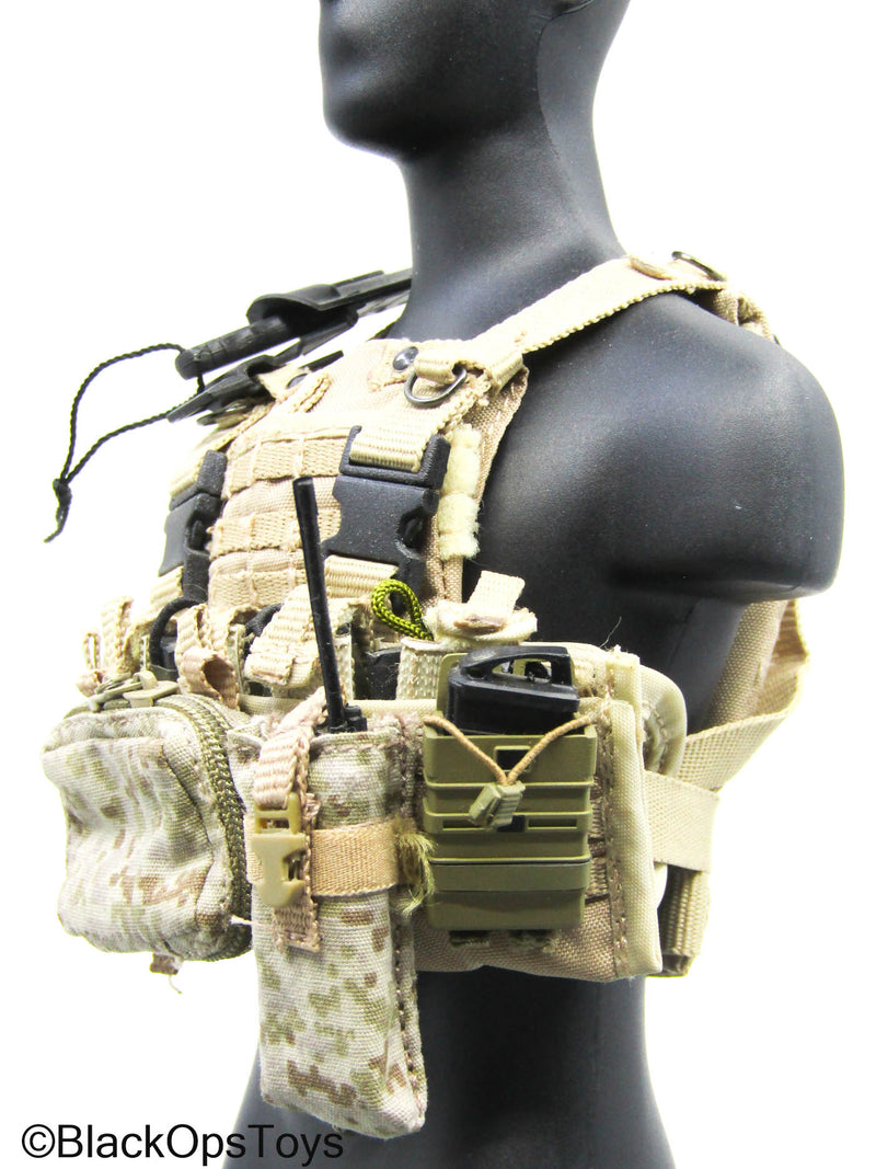 Load image into Gallery viewer, AOR1 MOLLE Camo Plate Carrier Vest w/Black Radio &amp; Gear Set
