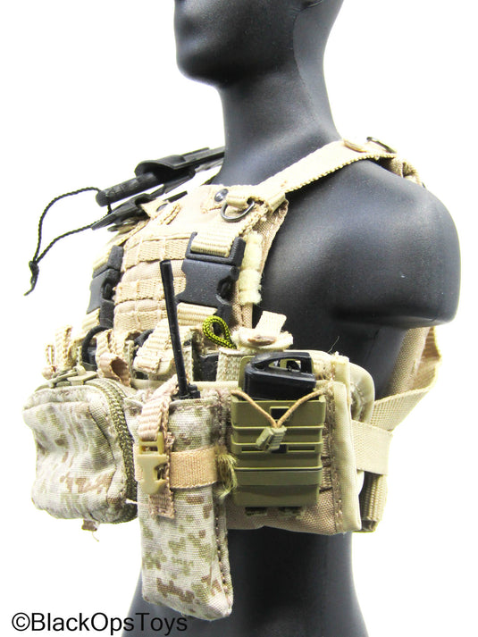 AOR1 MOLLE Camo Plate Carrier Vest w/Black Radio & Gear Set