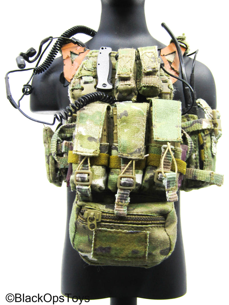 Load image into Gallery viewer, Multicam MOLLE Camo Plate Carrier Vest w/Black Radio &amp; Gear Set
