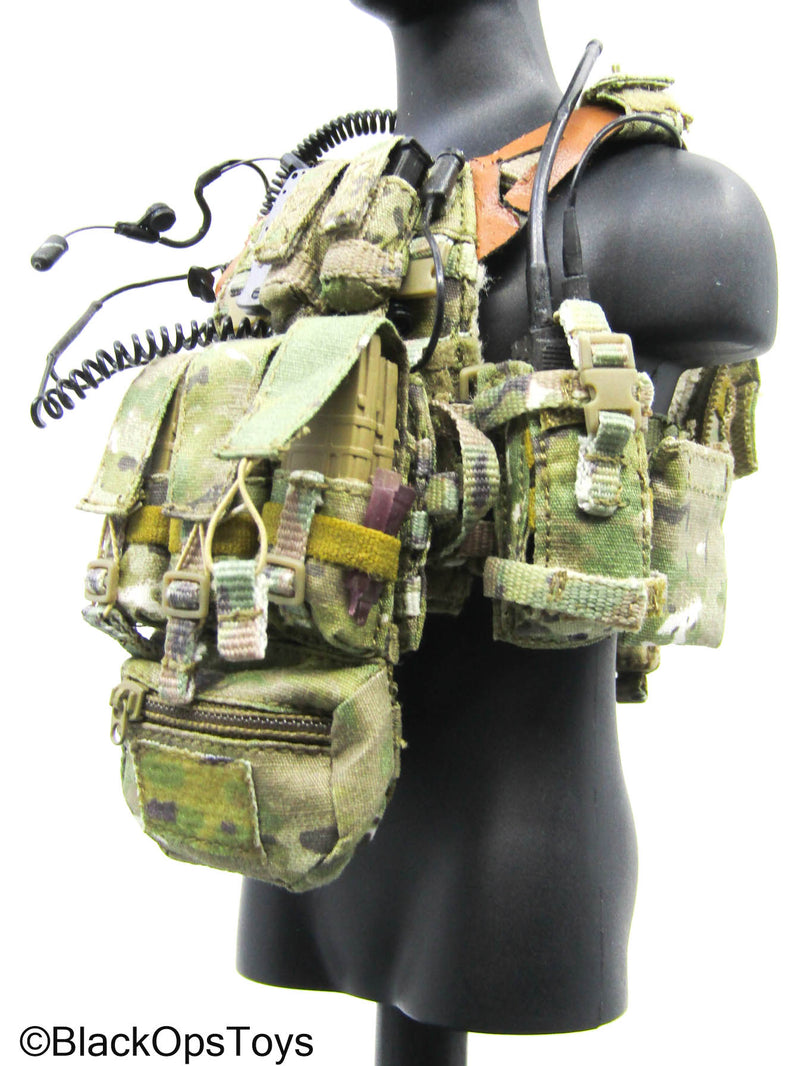 Load image into Gallery viewer, Multicam MOLLE Camo Plate Carrier Vest w/Black Radio &amp; Gear Set
