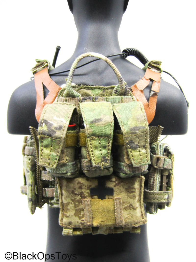 Load image into Gallery viewer, Multicam MOLLE Camo Plate Carrier Vest w/Black Radio &amp; Gear Set
