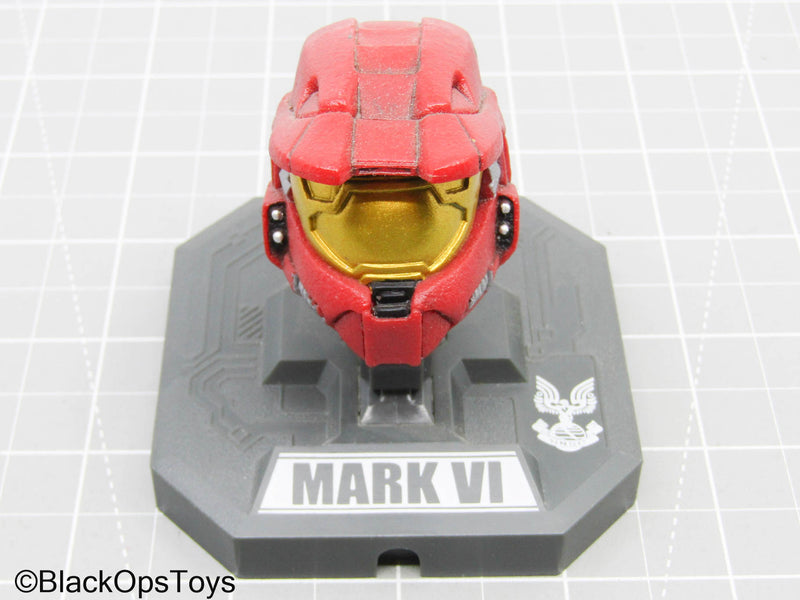 Load image into Gallery viewer, Halo - Red Spartan Mark VI Helmet w/Stand
