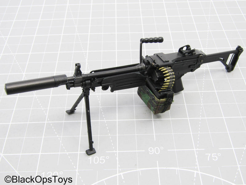Load image into Gallery viewer, Black M249 Saw LMG w/Ammo Bag &amp; Belt (Soldier Story)
