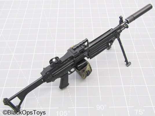 Black M249 Saw LMG w/Ammo Bag & Belt (Soldier Story)