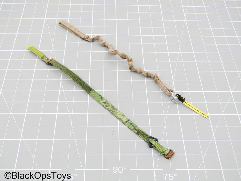 Load image into Gallery viewer, Green Camo Belt w/Tan Retention Lanyard
