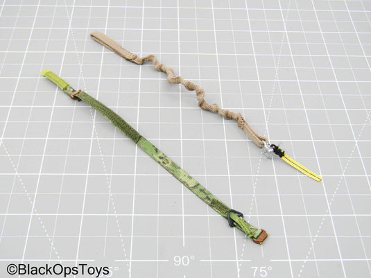 Green Camo Belt w/Tan Retention Lanyard